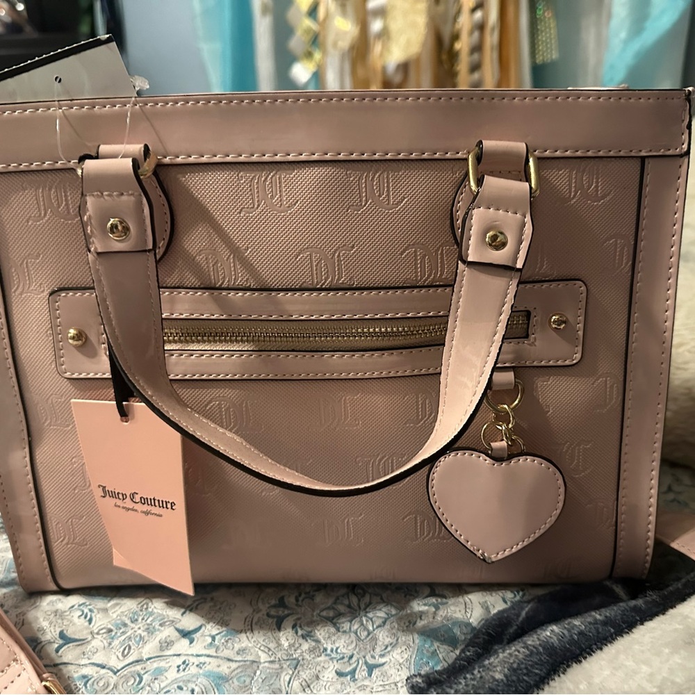 Juice couture pink clay crossover bag